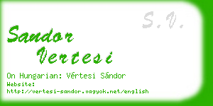 sandor vertesi business card